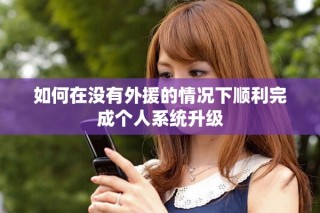 如何在沒有外援的情況下順利完成個人系統升級