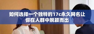 如何選擇一個(gè)獨(dú)特的17c永久網(wǎng)名讓你在人群中脫穎而出