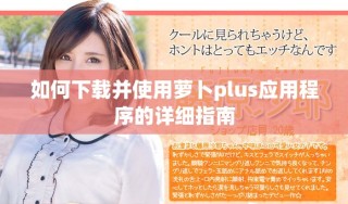 如何下載并使用蘿卜plus應用程序的詳細指南