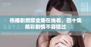 熱播劇燃罪全集在線看，四十集精彩劇情不容錯過