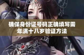 確保身份證號碼正確填寫需年滿十八歲驗證方法