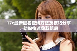 17c最新域名查詢方法及技巧分享，助你快速獲取信息