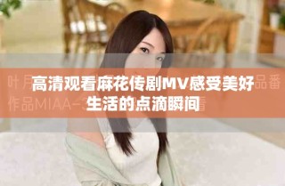 高清觀看麻花傳劇MV感受美好生活的點滴瞬間