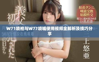 W71噴槍與W77噴嘴使用視頻全解析及技巧分享