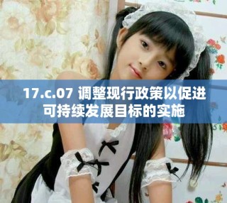 17.c.07 調整現行政策以促進可持續發展目標的實施
