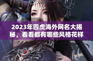 2023年四虎海外網名大揭秘，看看都有哪些風格花樣
