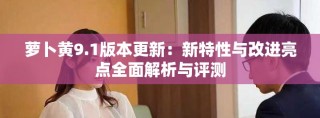 蘿卜黃9.1版本更新：新特性與改進亮點全面解析與評測