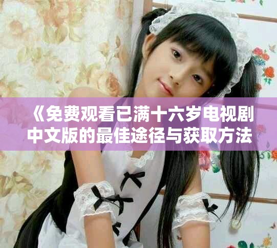 《免費觀看已滿十六歲電視劇中文版的最佳途徑與獲取方法》