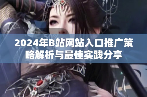 2024年B站網站入口推廣策略解析與最佳實踐分享