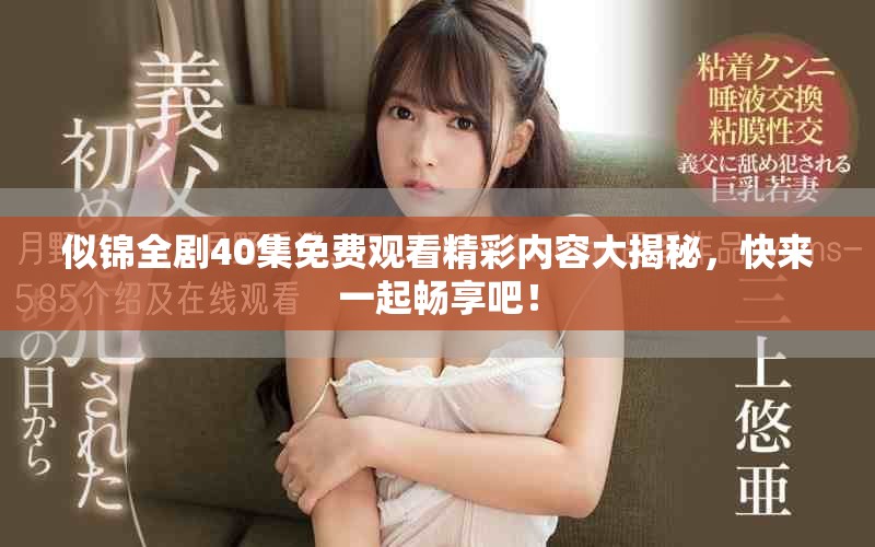 似錦全劇40集免費觀看精彩內容大揭秘，快來一起暢享吧！
