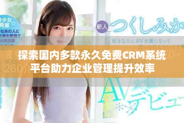 探索國內多款永久免費CRM系統平臺助力企業管理提升效率