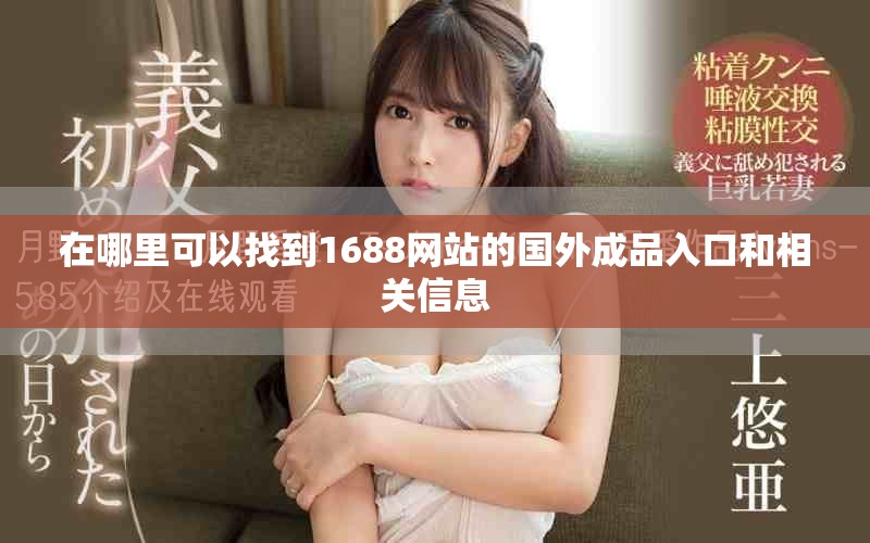 在哪里可以找到1688網站的國外成品入口和相關信息