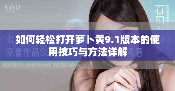 如何輕松打開蘿卜黃9.1版本的使用技巧與方法詳解